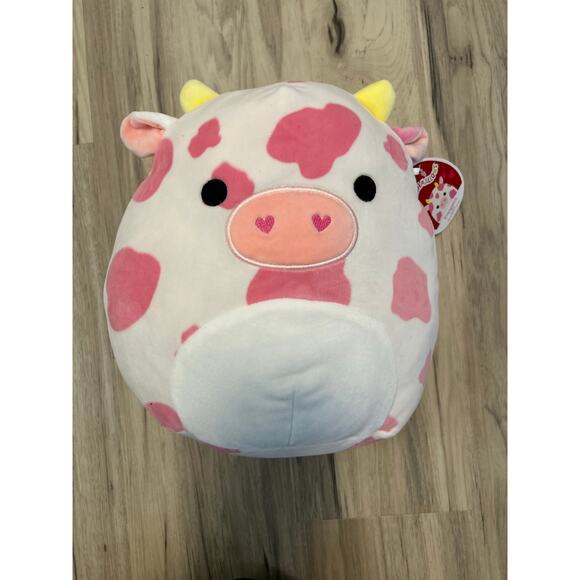 Squishmallows Evangelica 11" Inch Pink Cow Valentine Plush Toy Squishmallow NWT - Picture 1 of 4